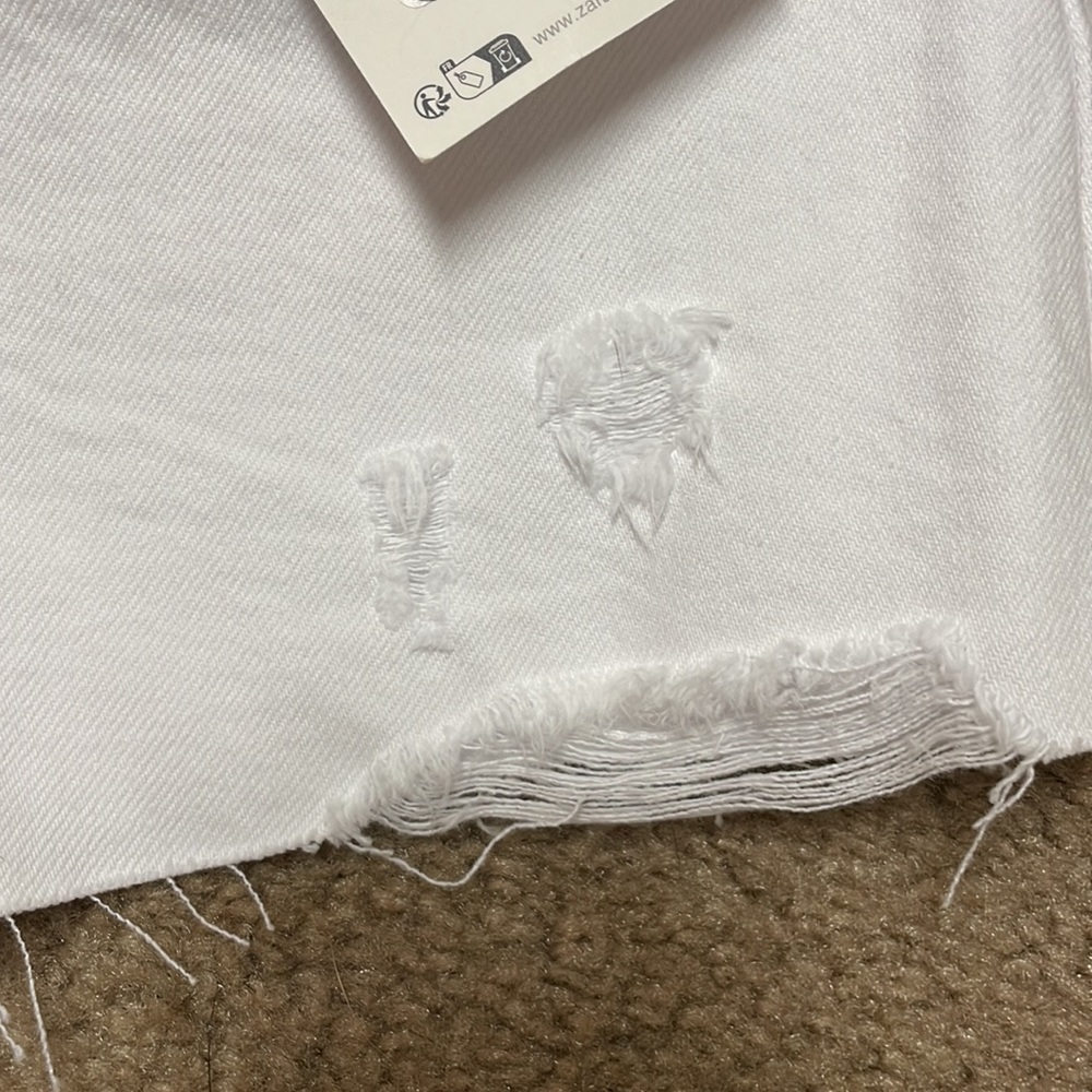 Zara women Z1975 High Rise White Shorts. Size 4. NWT! - Picture 6 of 9